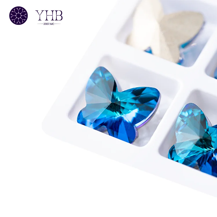 3d Design Butterfly Shape Loose Glass Crystal Stones Rhinestone For Clothes Jewelry Making