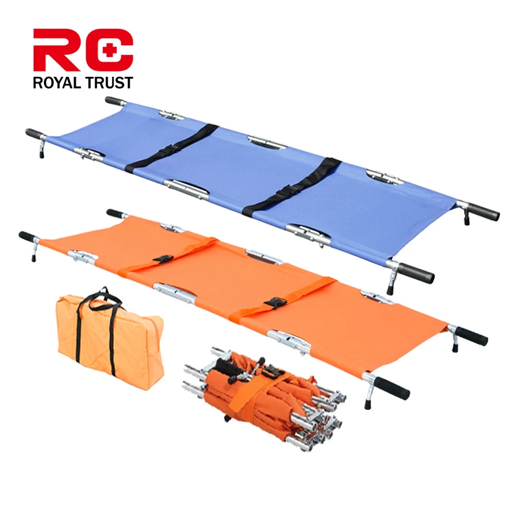 Hospital Medical Supplies Emergency First Aid 2 parts Folding Ambulance Rescue Portable Stretcher