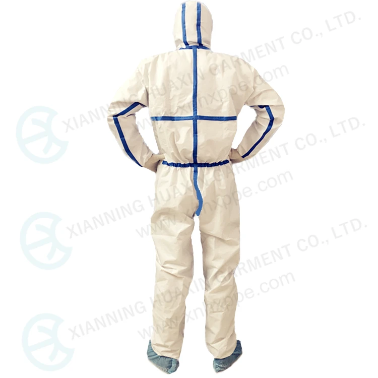 Blue  taped microporous coverall safety protected