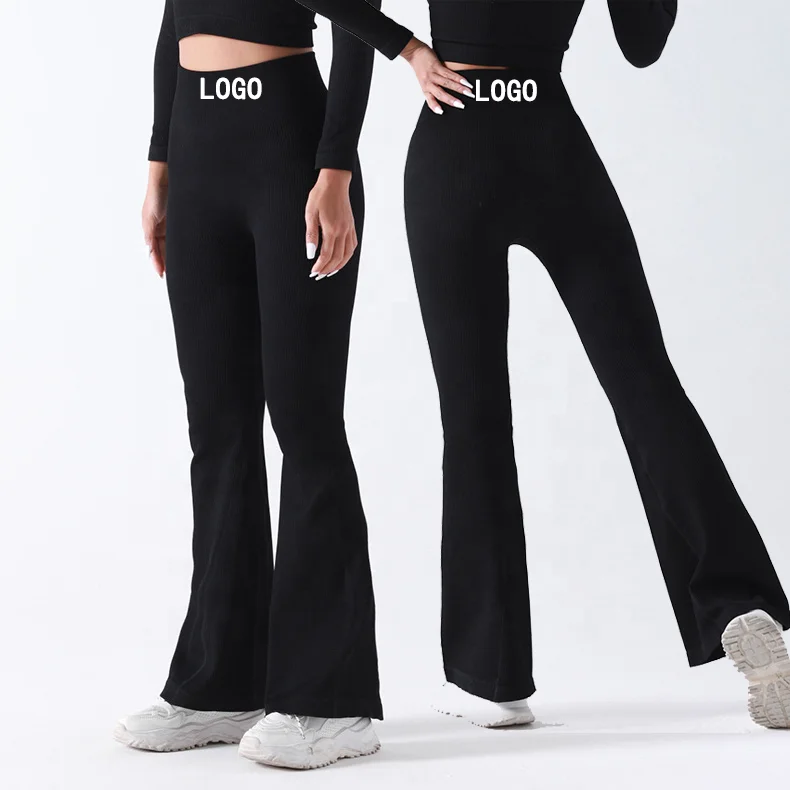 Women Solid Color High Waist Seamless Gym Nylon Pants Tight Sports Ribbed Yoga Legging Women Push Up Butt Lift Active Leggings