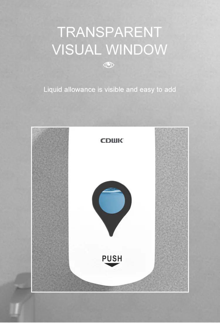 CDWK Plastic Dispenser Soap Hot Selling Reasonable Price Push Liquid Foam Soap Dispenser