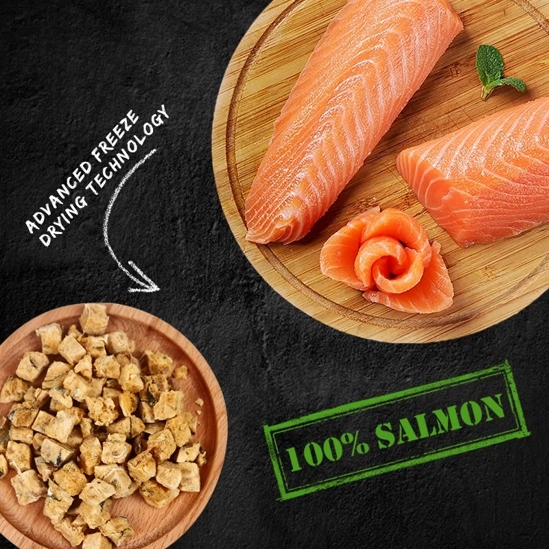 freeze dried salmon with skin cat treats delicious cat food easily digestible cat snacks