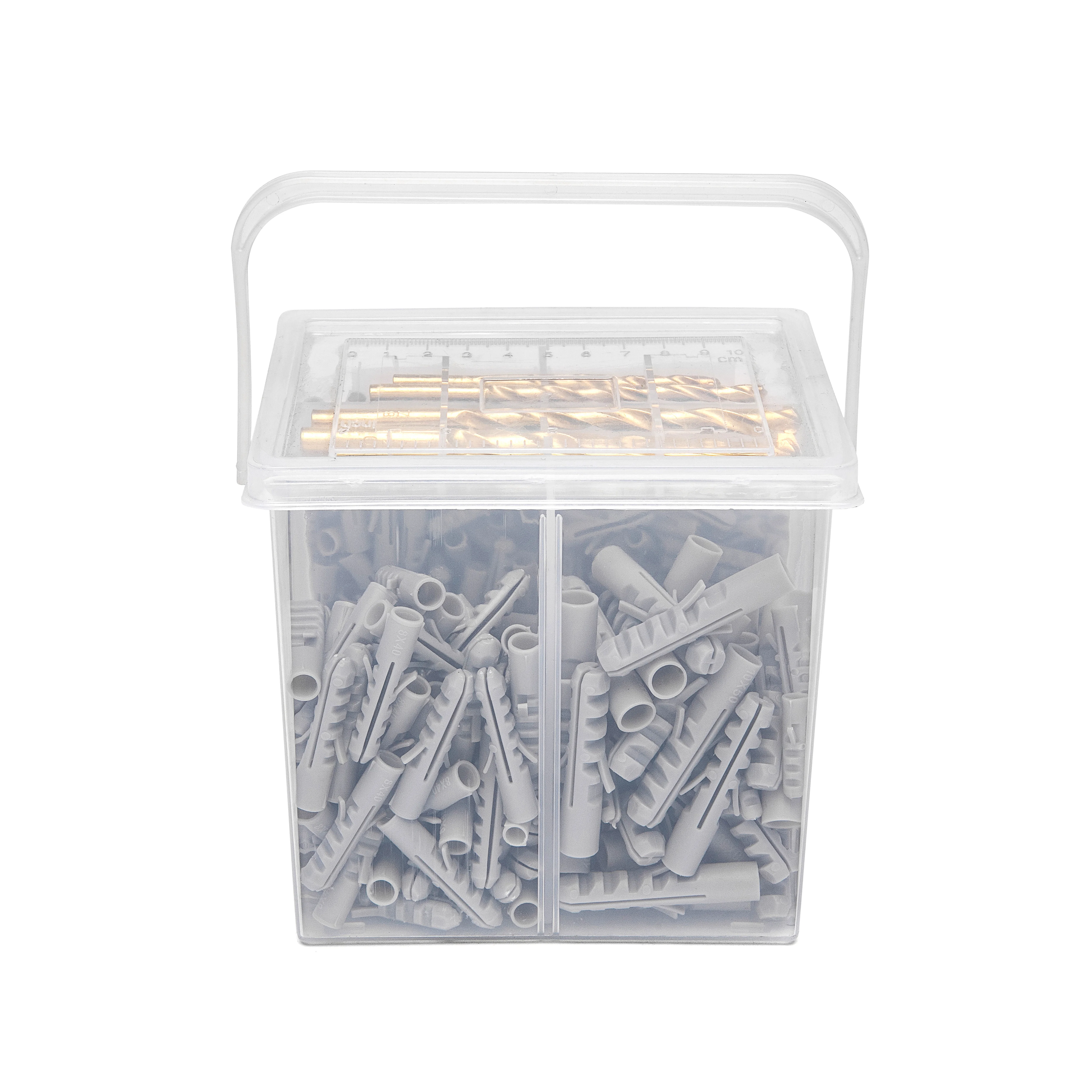 Transparent Hand Tool Endurable Anchor Screws 520pcs drywall plastic wall plug nylon anchor assortment