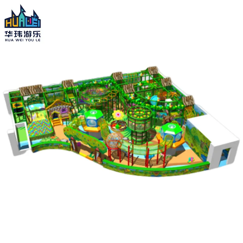 Commercial Children Soft Pay Area Jungle Theme Kids Indoor Playground Equipment With Slide