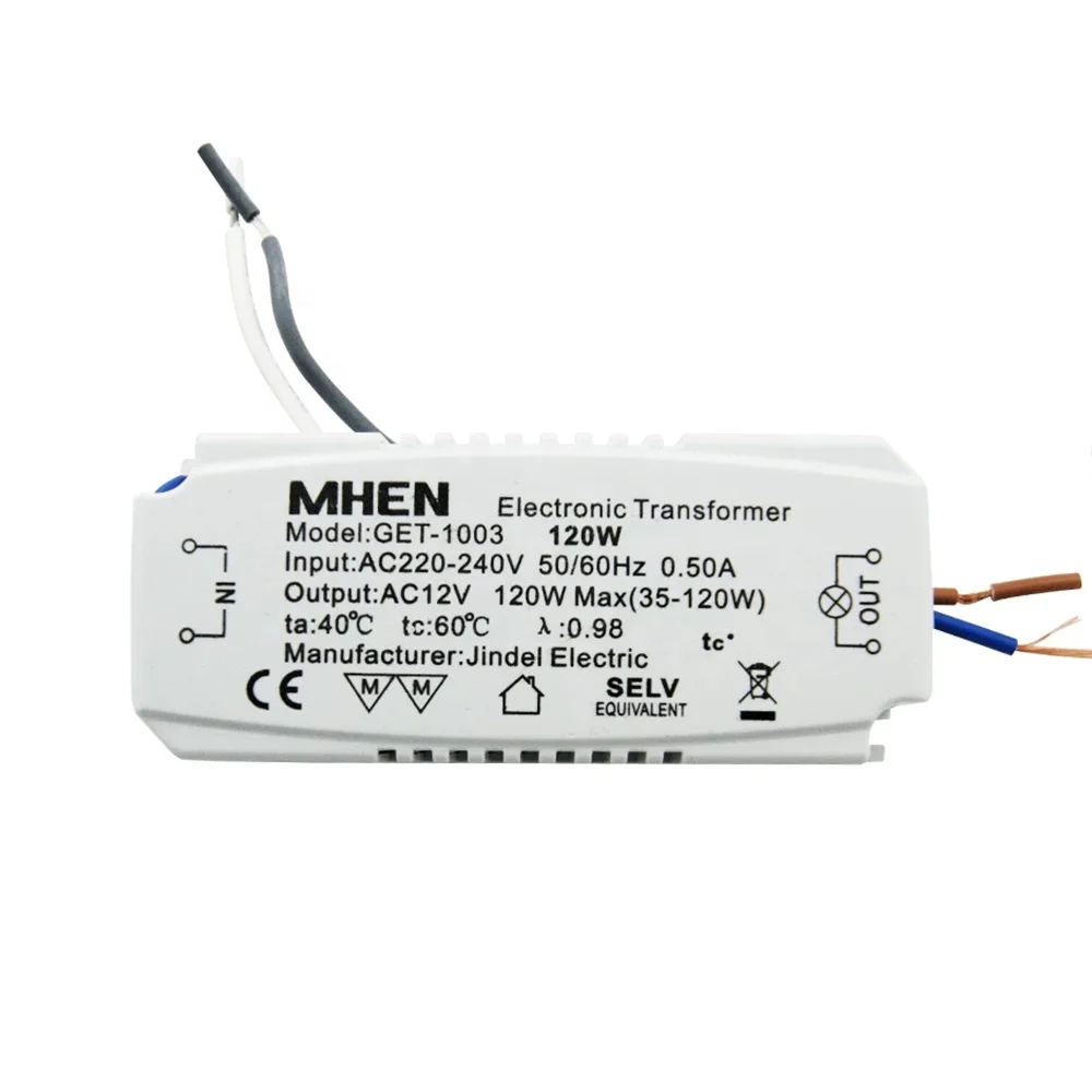 Jindeli AC220V для AC12V электронный трансформатор 120 Вт для G4 с украшением в виде кристаллов галогенная круглая лампа CE трансформаторы системы освещения