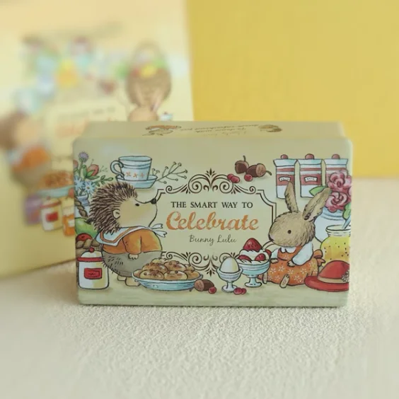 Luxury Lovely DIY Cookie Empty Storage Metal Cans Rectangular Tin