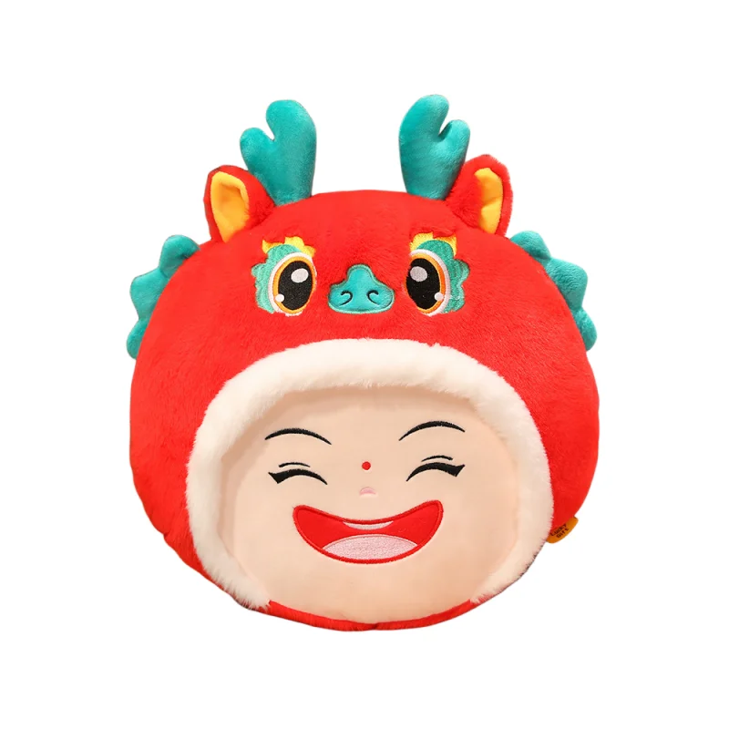Chinese Mascot Cartoon Hand Warmer Good Luck Doll New Year Decoration Cute Kid Gift