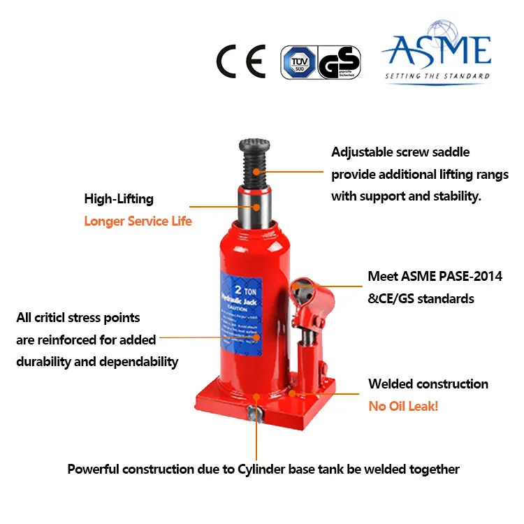 Car Hydraulic Jack 10 Ton Hydraulic Bottle Jack With Safety Valve