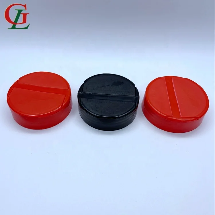 Plastic Salt Pepper Spice Shaker Jar Bottles Double Flapper Cap with Liner Hot Sale Red Black Flip Top Cap Twist Off Plastic Cap