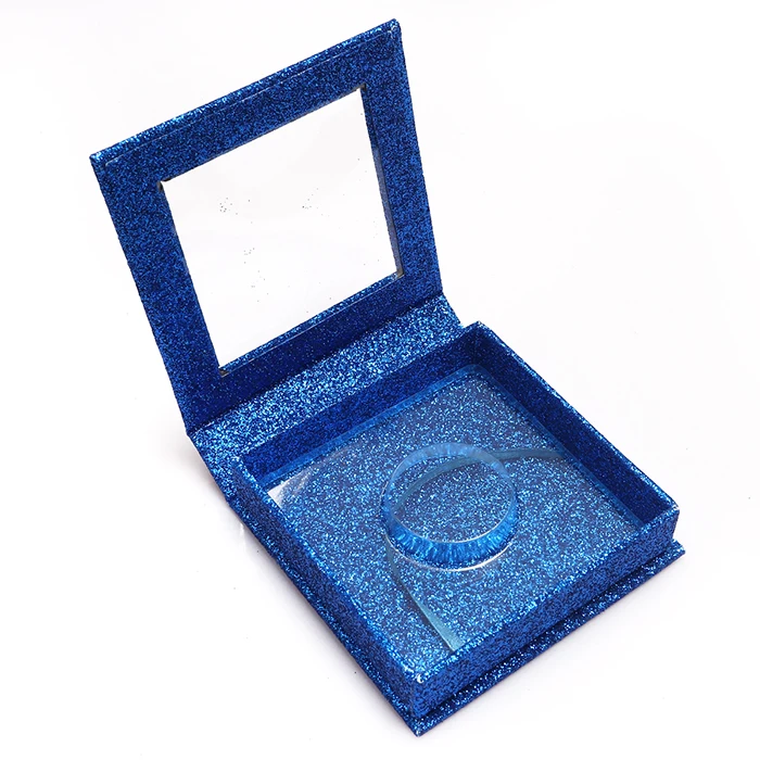 Empty Cute Square Windowed Packaging Boxes For Strip Eyelashes Ornament Eyelash Cases In Stock