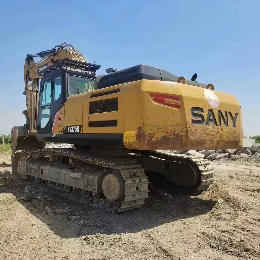 Используемый китайский бренд Sany 375 гидравлический гусеничный станок 37ton digger machine low workong hours