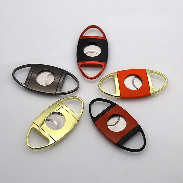 double blade stainless steel custom cigar cutter with box black and gold cigar cutter luxury set