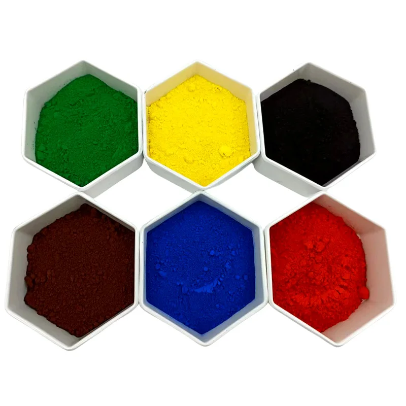 Iron oxide powder for color concrete black yellow green factory Price Fe2O3 Inorganic Pigment Iron oxide red Iron oxide pigment