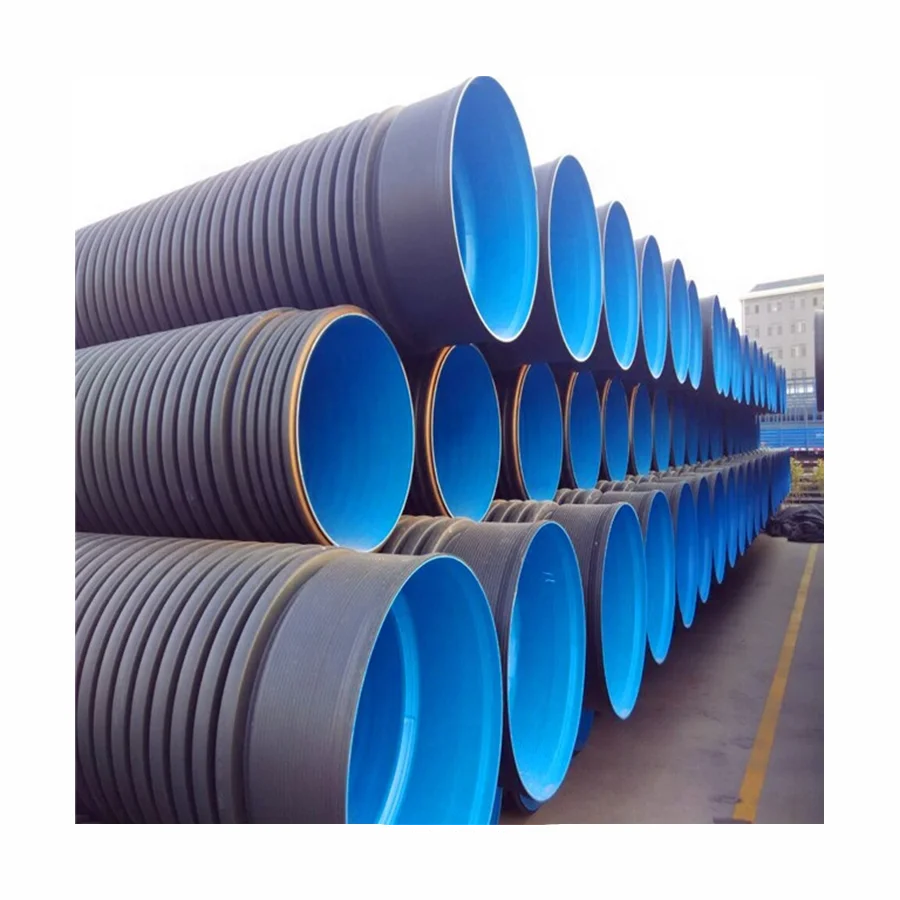 Factory Sale HDPE double wall corrugated pipe diameter 200 300 400 500 600 700 800 mm sn8 sn4