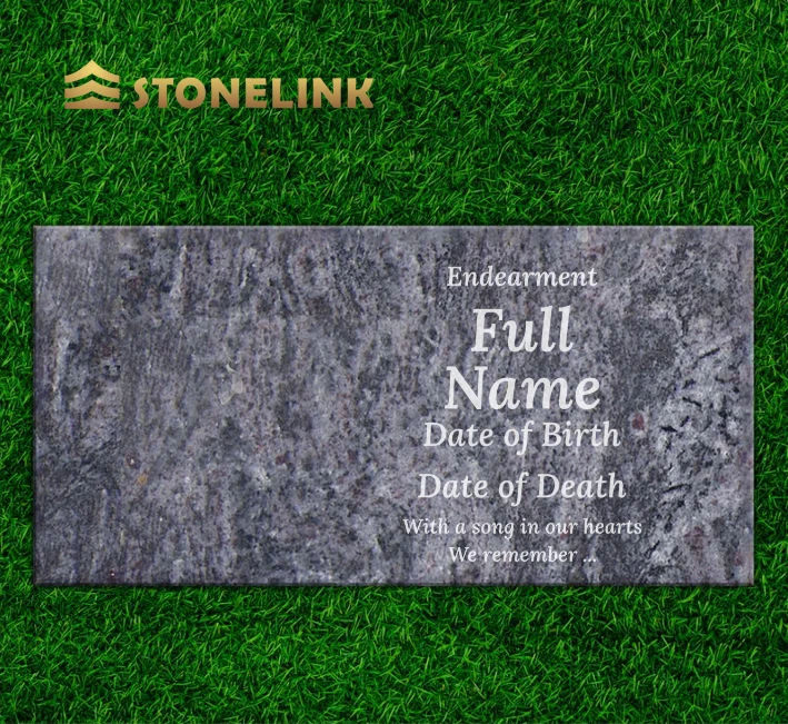 Stonelink OEM/ODM Simple Design Granite Tombstone High Quality China Grey Polished Granite Flat Grave Stone Headstone