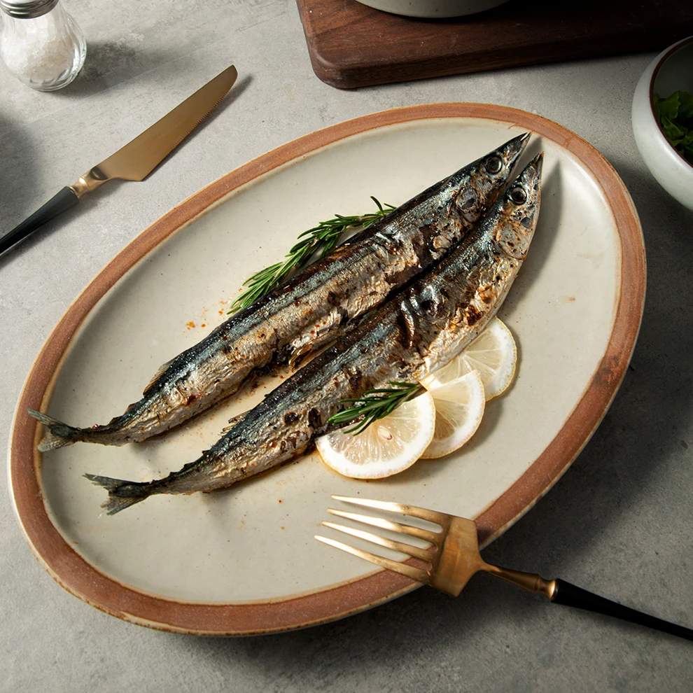 Japanese Restaurant Tableware Fishes Plates Vajilla Platos Banquet Serving Platter Plato New Ceramic Dinner Oval Plates & Dishes