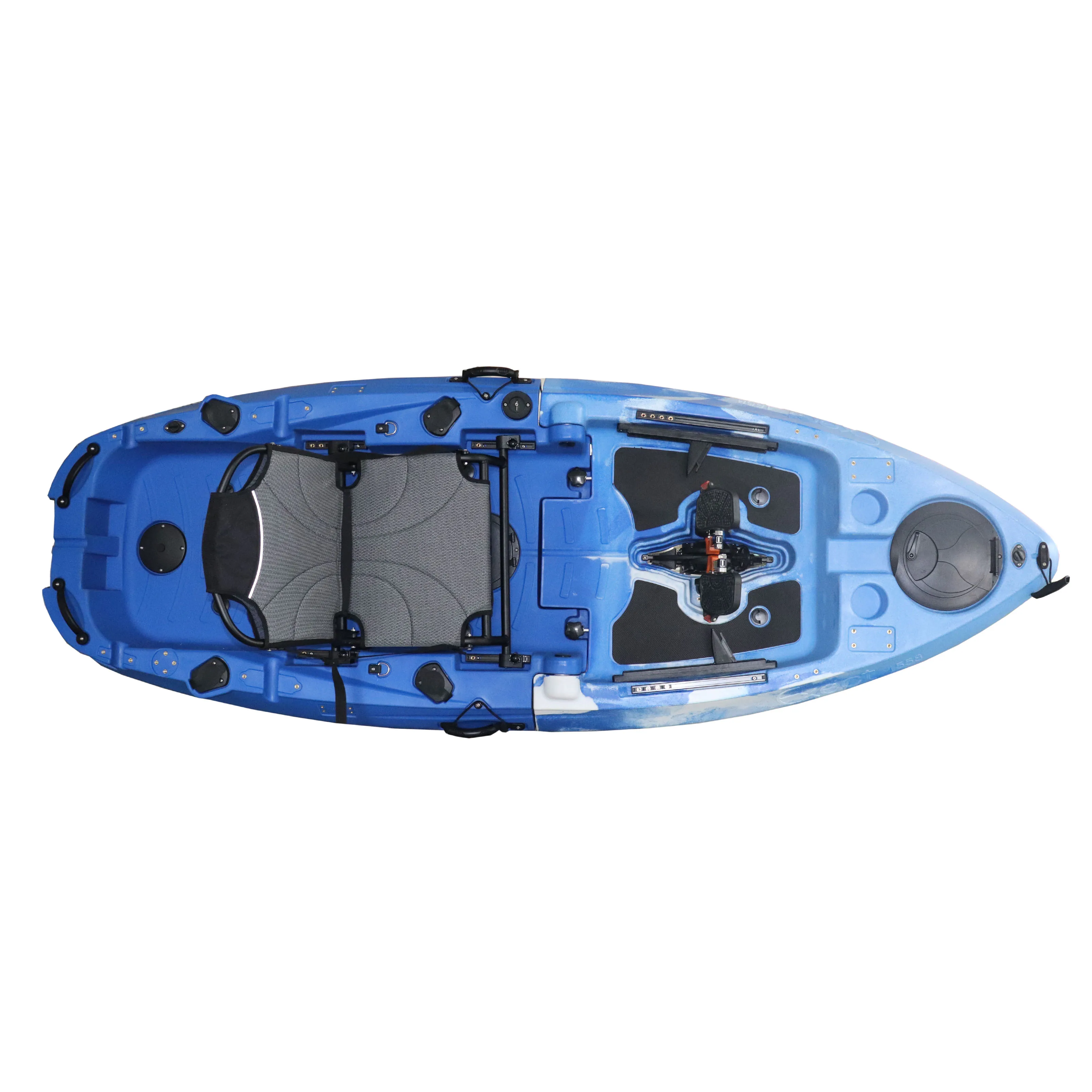 2.5m 8.2ft capacity 200kg Pedal Sit-On-Top Kayak Modular Hard Plastic Fishing Kayak with Pedal Drive System