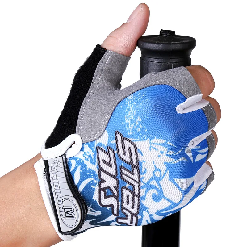 Promotion custom 100% polyester sports fingerless gloves with printing