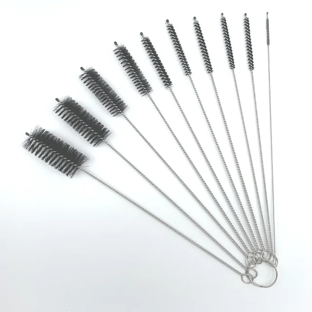 Professional factory processing glassware spout cleaning brush nylon test tube straw brush water bottle cleaner