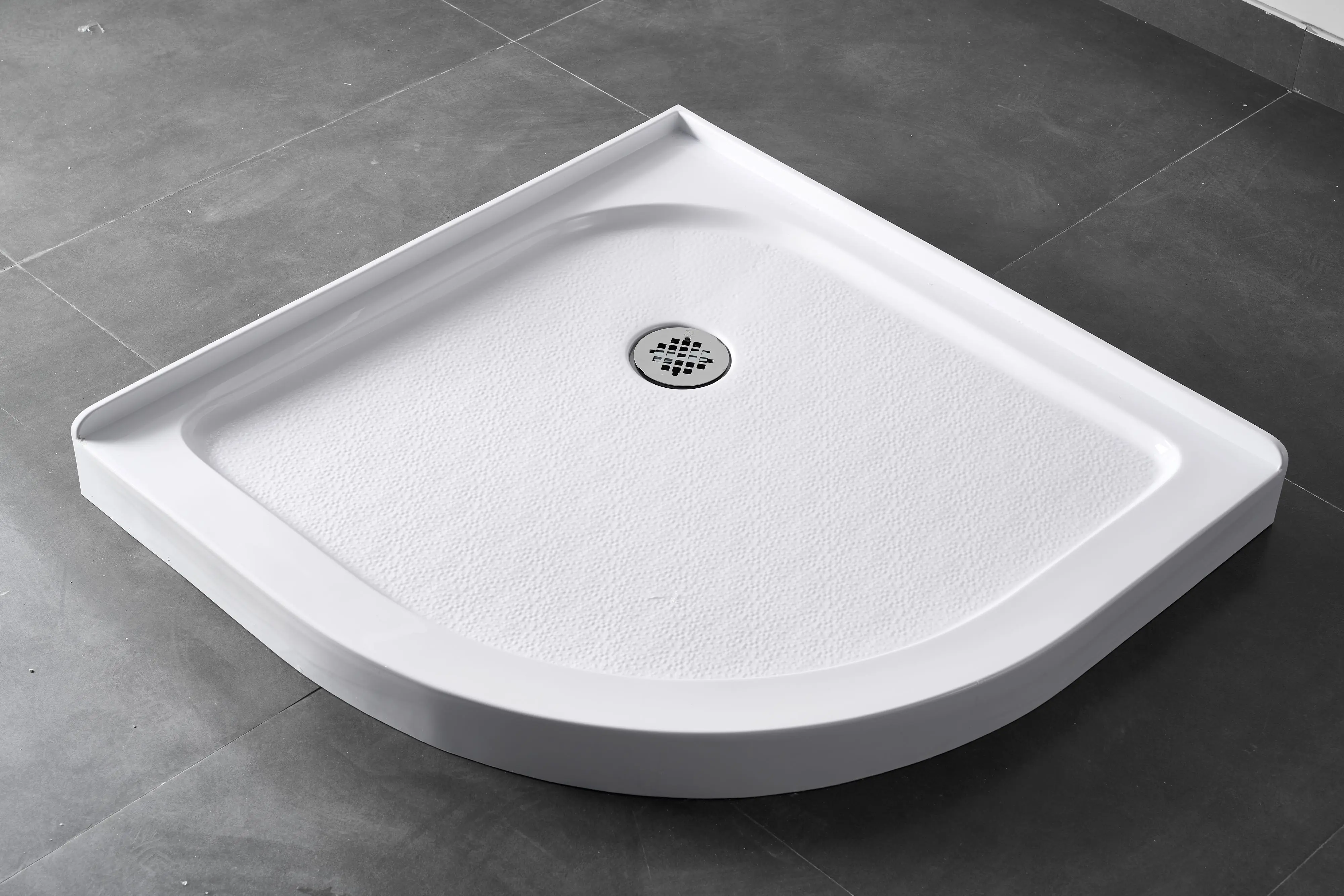 Made in China 36 in. L x 36 in. W Corner Shower tray base High-gloss white scalloped shower tray with corner drain RV basin base