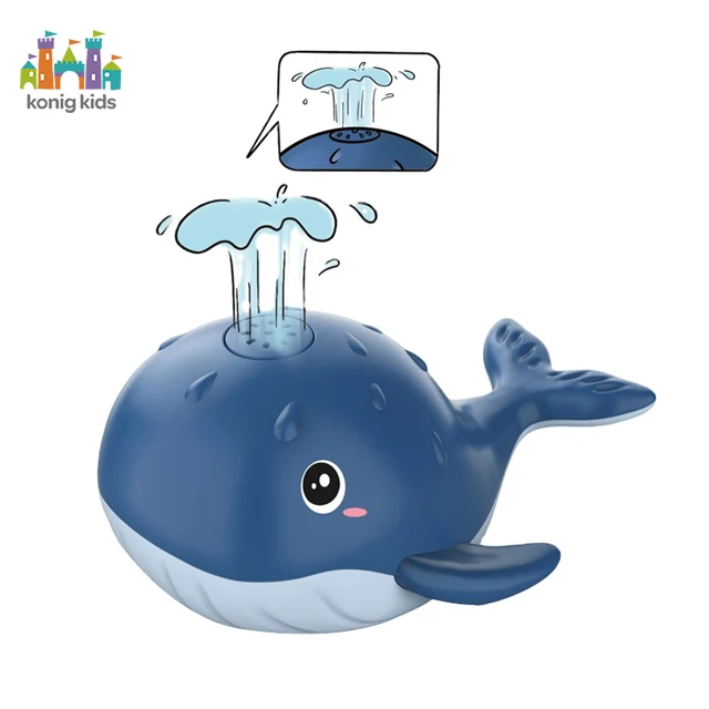 Konig Kids OEM/ODM Baby Bath Toys Animal Light Up Sprinkler Whale Bath Toy with LED Lights Automatic Spray Water Bath Toys for T