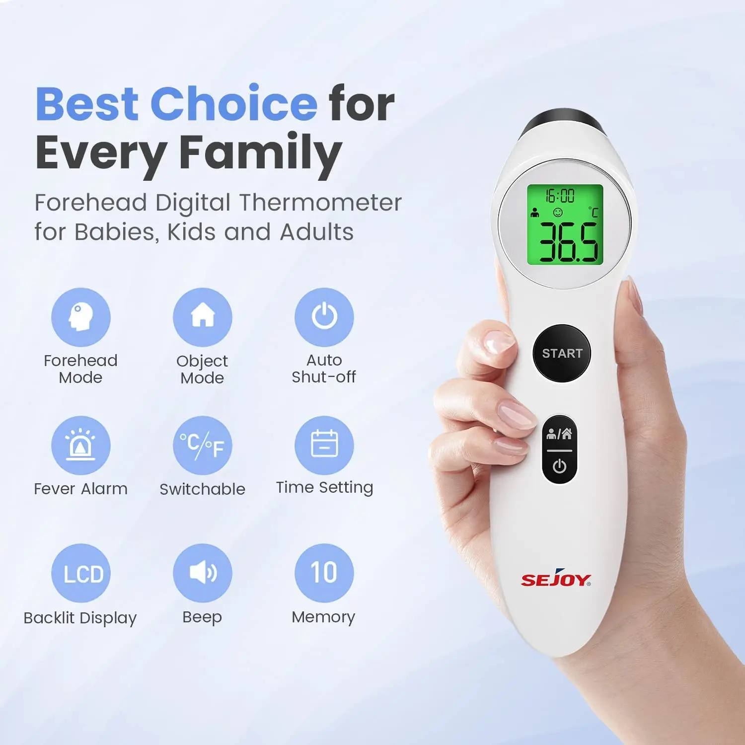 Sejoy infrared thermometer medical thermometer gun forehead thermometers