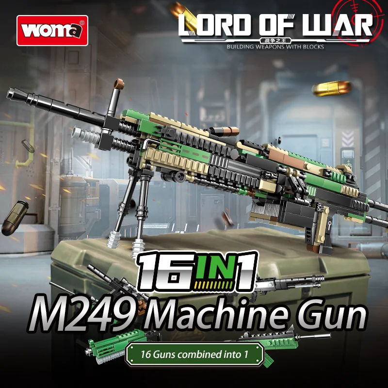 WOMA TOYS C0839 children mini bloc de construction assemble building brick block sniper diy 16 in 1 firearm gun toy kit