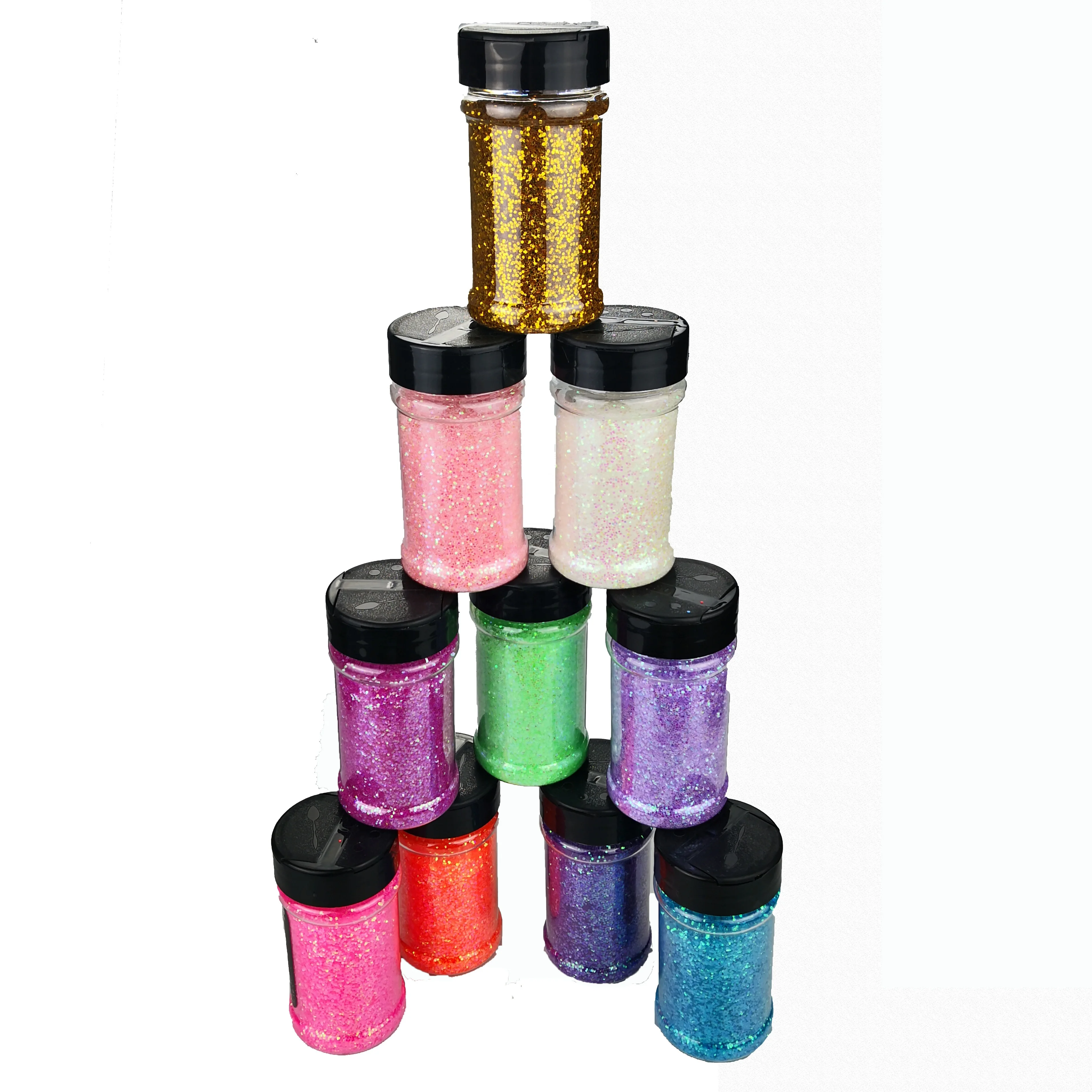 Bulk Wholesale PET Eco-friendly Fine Chunky Holiday Glitter Powder in Shaker For Craft Decorations Nail Art