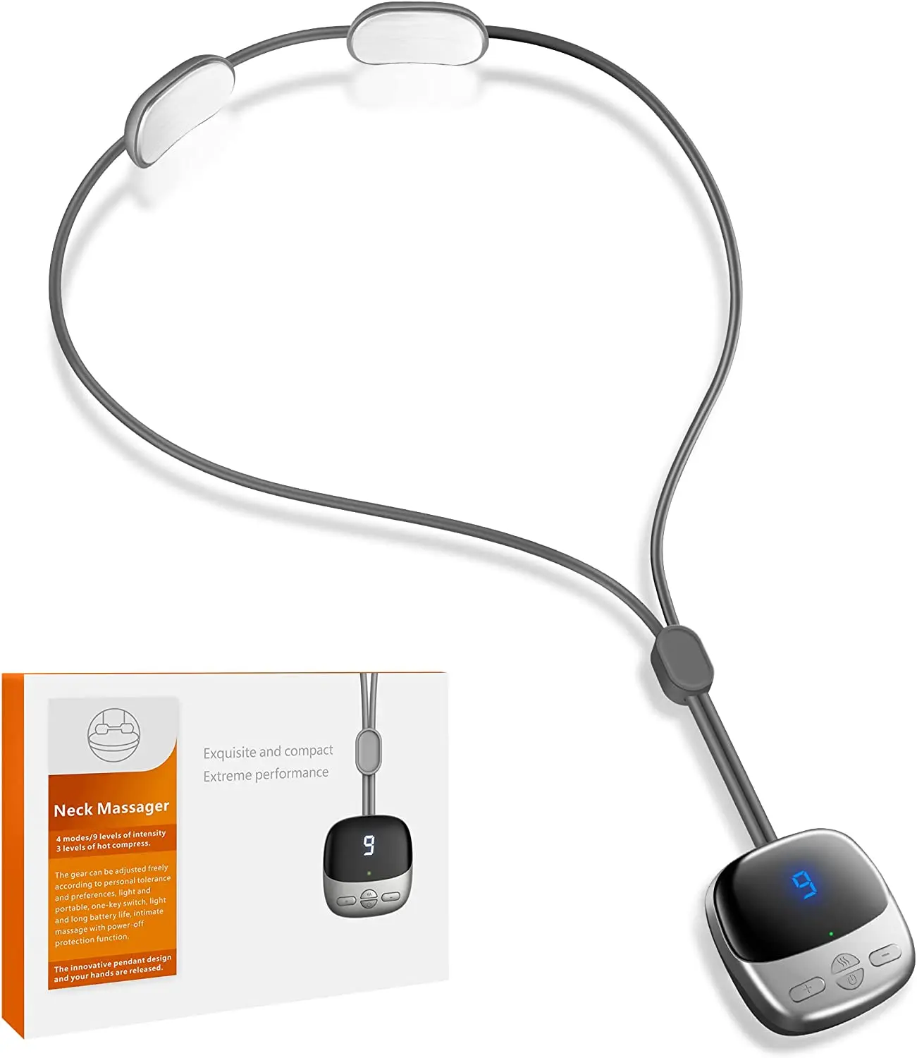 Portable Mini neck hanging massage EMS Rechargeable TENS folding pendant Neck Massager