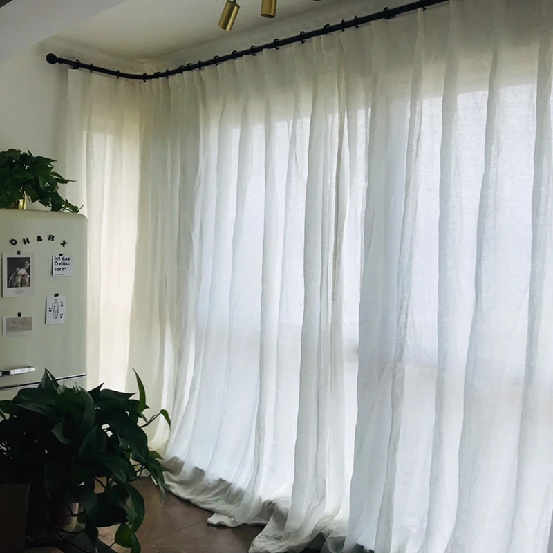 White Sheer Curtain Linen Sheer Curtain Fabric Curtains For The Living Room