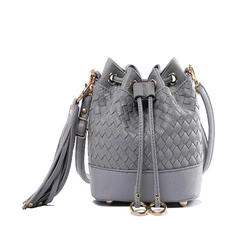 
Fashion Weave Bucket Bags Women Woven Drawstring Bucket Bag Classic Ladies Crossbody Handbag For Daily Life 