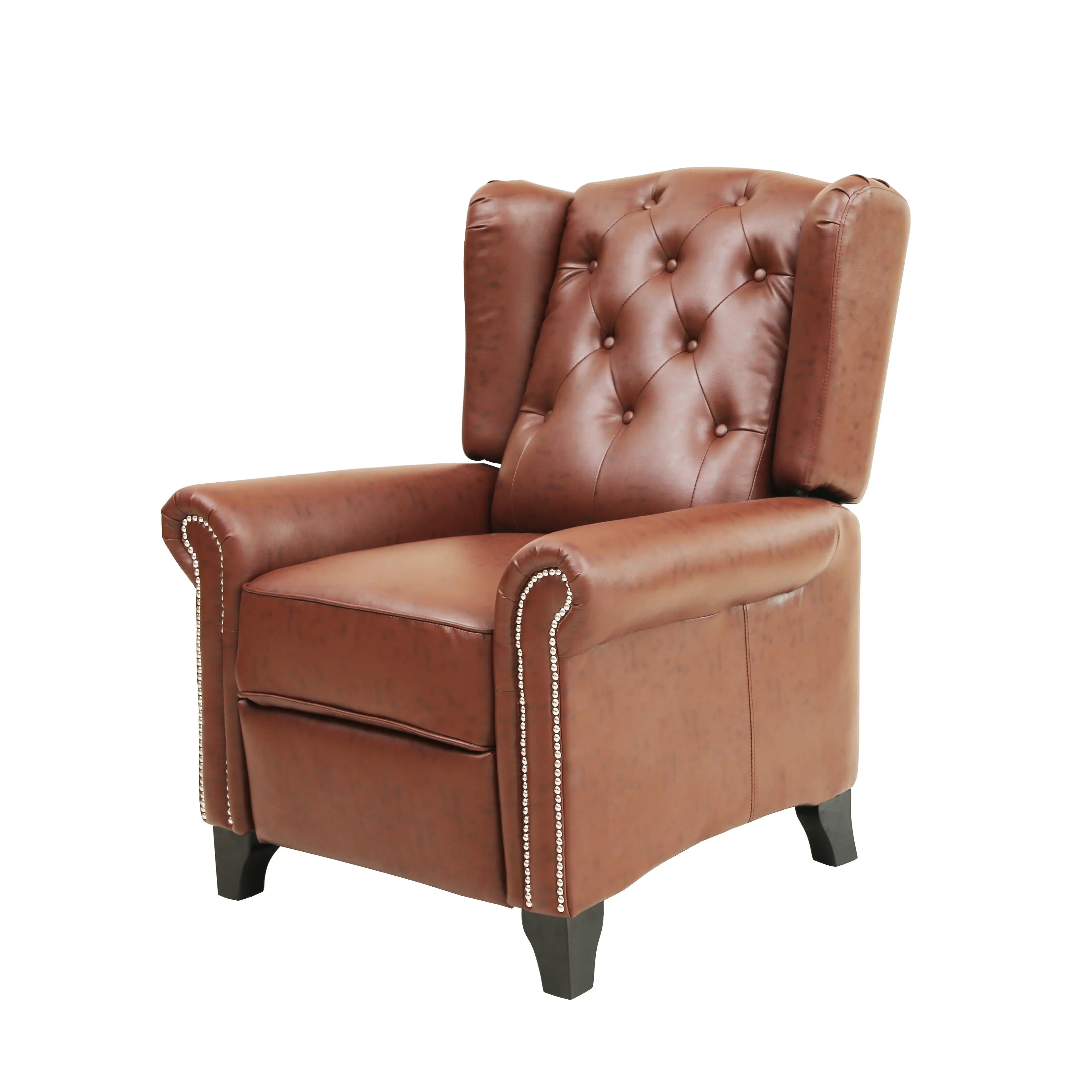 Home Living Room Furniture Push-Back Sofa Manual Recliner Leather Leisure Sofa Lash Recliner Chair Massage Recliner With Ottoman