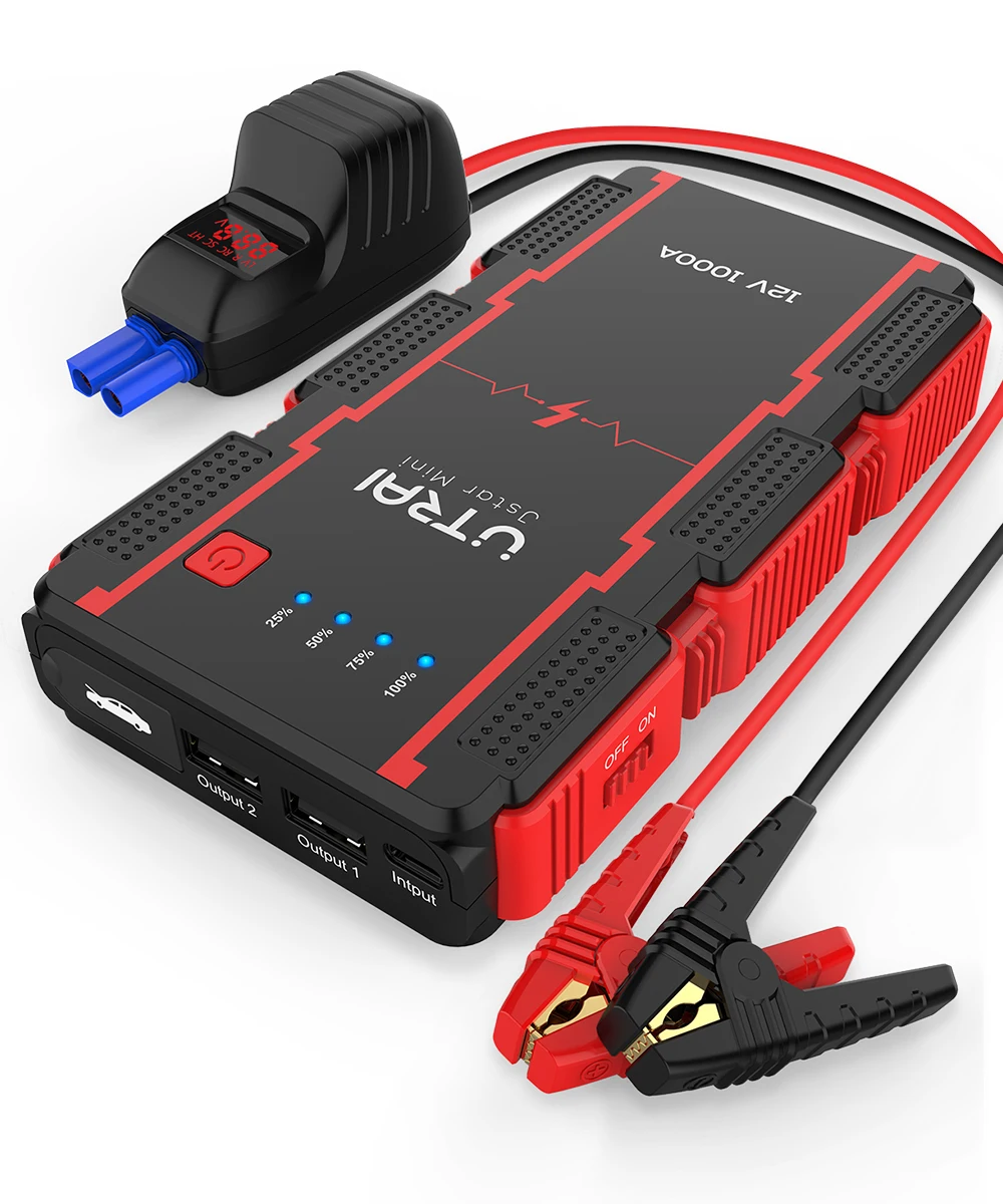 Utrai 1000A Peak Current Jumpstart 12V/8A jump starter power bank portable car battery mini jump starter