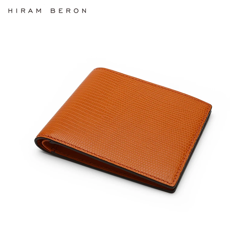 2022 New Arrival Wholesale And OEM Service Orange Italian Cow Leather Mens Leather Wallets