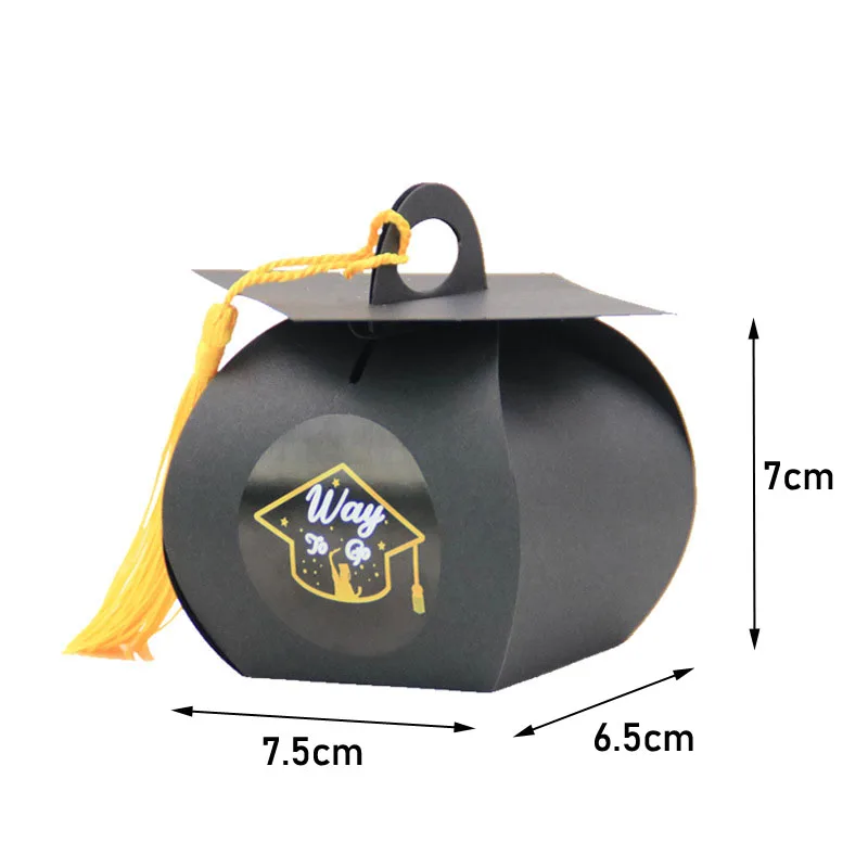 Graduation Season Ceremony Party Favor Tableware Decoration Box Supplies Bachelor Hat Congrats Grad Candy Chocolate Paper Box