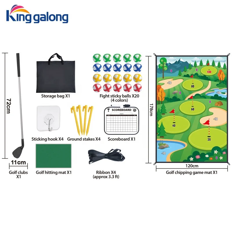 Wholesale Golf Mat For Kids Girls Boys Play Outdoor and Indoor With 20 Fight Sticky Balls And Golf Hitting Mat Toys
