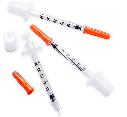 
Manufacturer insulin syringe 1ml/cc with integrated needle 100IU 40IU 