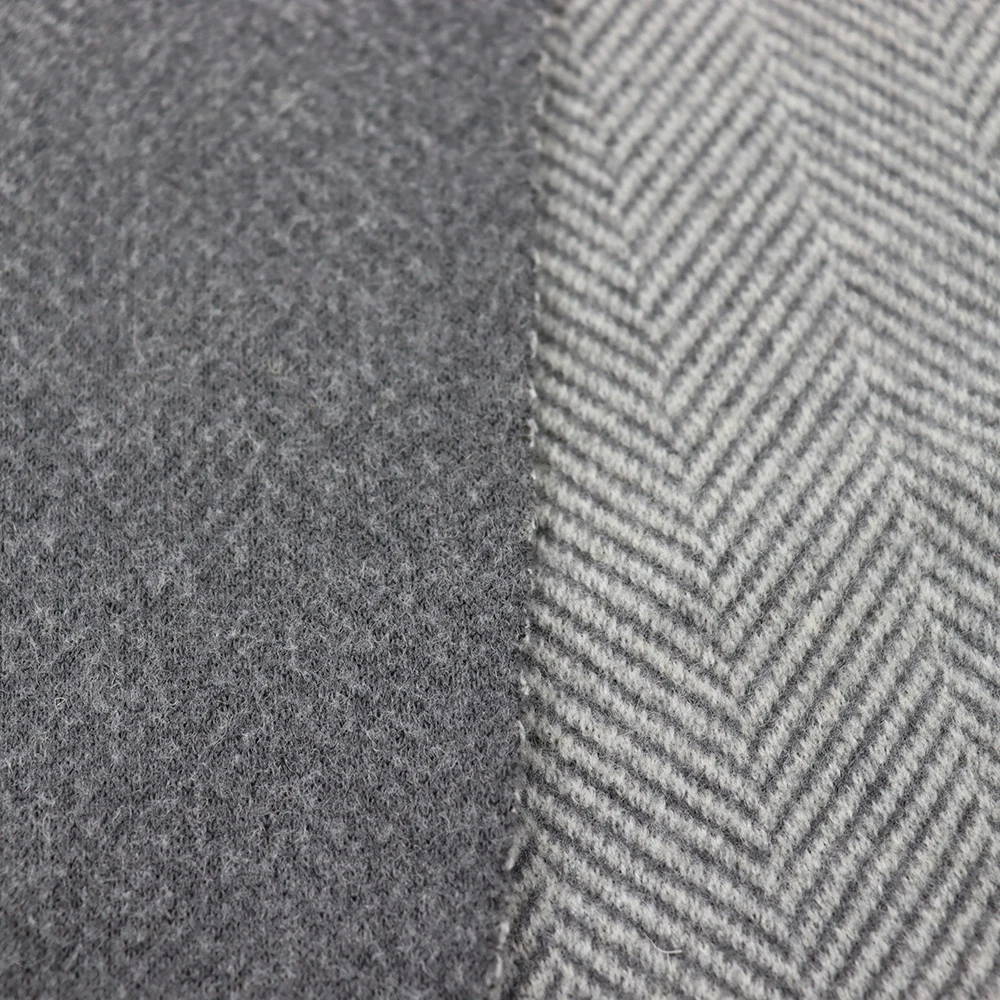 New color woolen fashion tiwll 100% polyester tweed herringbone coat wool fabric