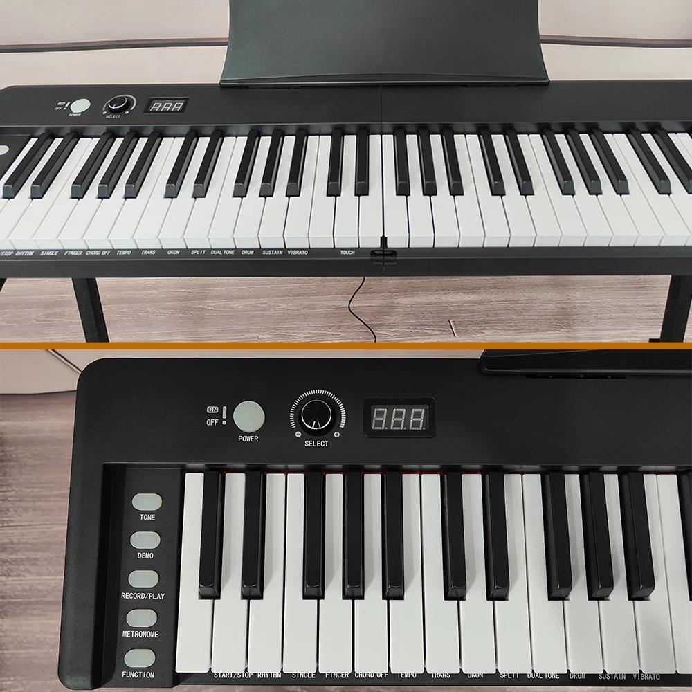 Folding Upgrade Professional 61Keys Educational Musical Instrument Piano Keyboard Portable 61keys Foldable Piano 8610