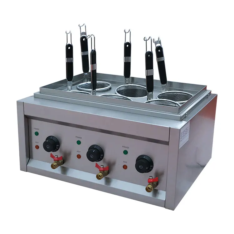 Lyroe Commercial Stainless Steel Electric Table Top Power Pasta 4/6 Basket Mesh Strainer Boiler Warmer Boiling Cooker