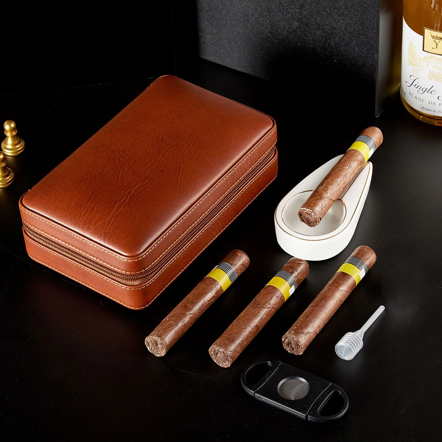 Premium Cigar Boxes Painted Wooden Humidors with Secure Clasps Spanish Cedar Lining Vintage Elegance Compact & Portable