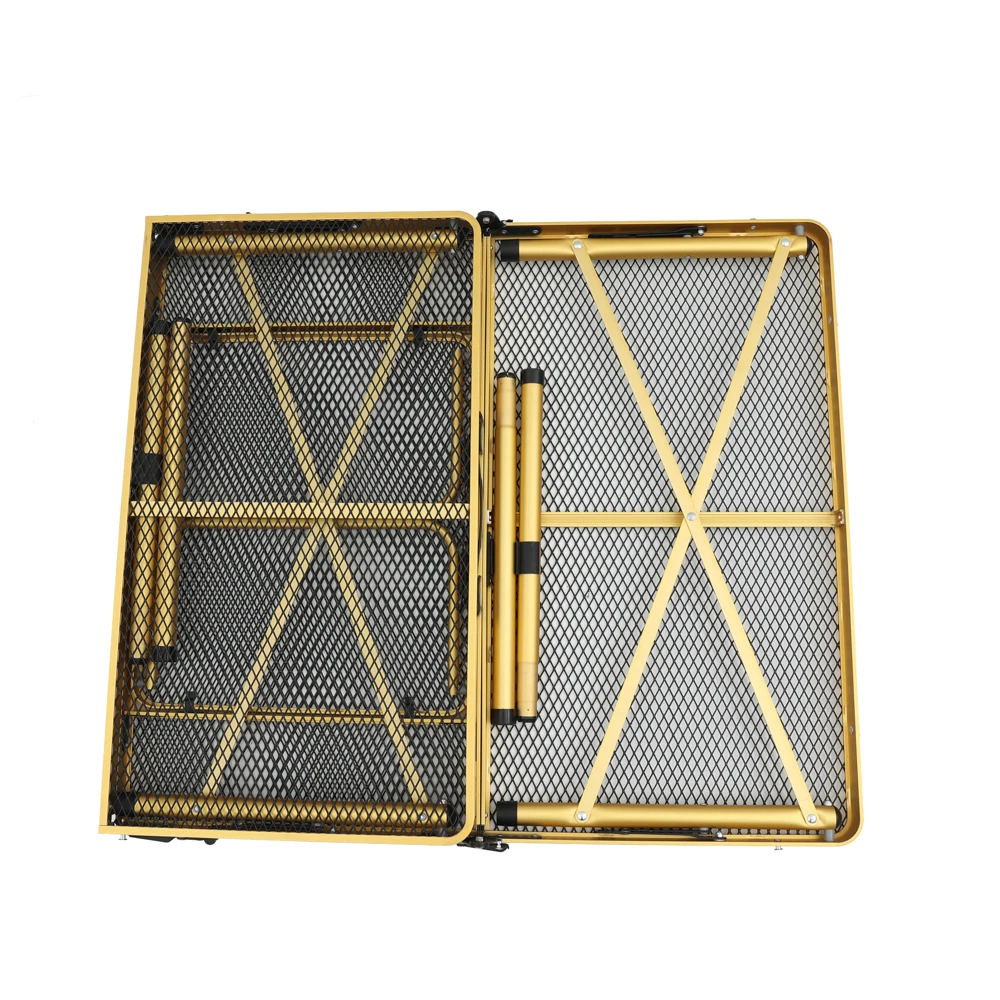 3 folding black lightweight portable camping mesh table