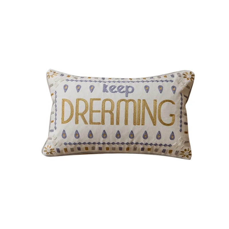 Weaving Dreams Wishes Embroidered Pillow Decorative Pillow Hotel Living Room Designer Pillow without core