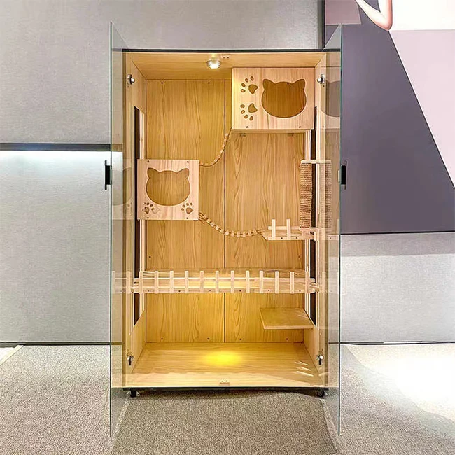 Manufacturer wholesale warm and comfortable cat and dog pet bed, modern design cat house, wooden cat furniture