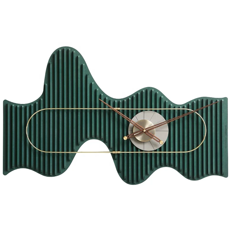 EMITDOOG Metal Irregular Abstract Art Wall Clock For Living Room Home Decor,Handmade Craft Wall Watch Large Clocks Simple Modern