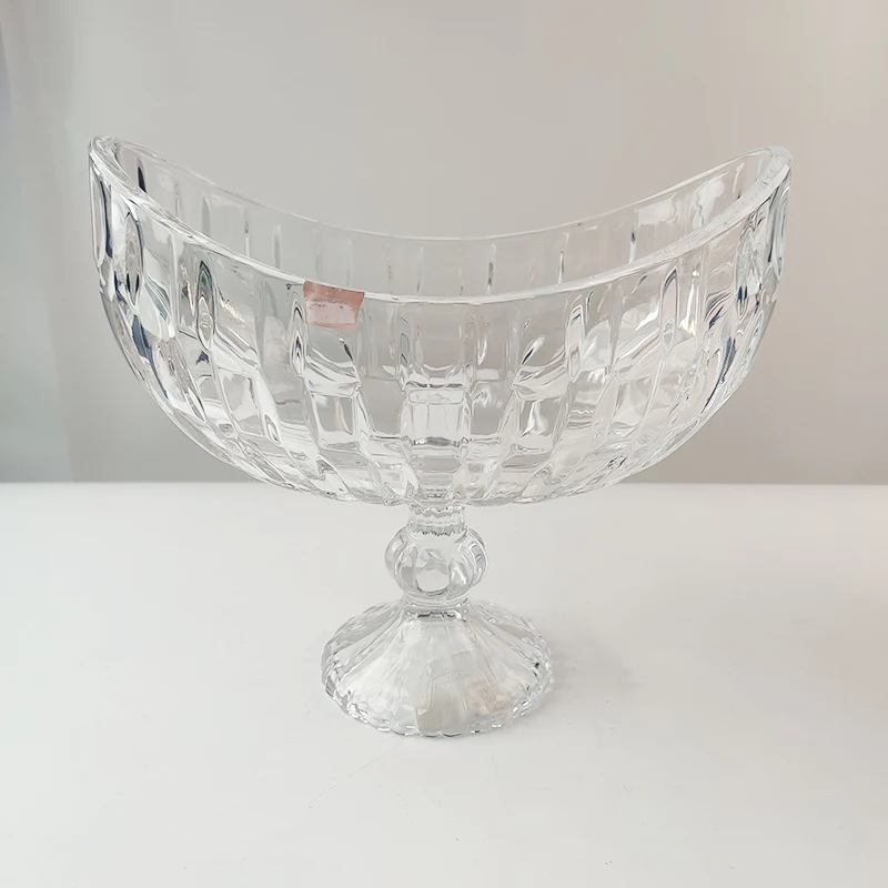 Top Seller Glass Bowl Large Custom Heavy Base Serving Glass Cocktail Glasses Dispenser Punch Bowl Set for Party