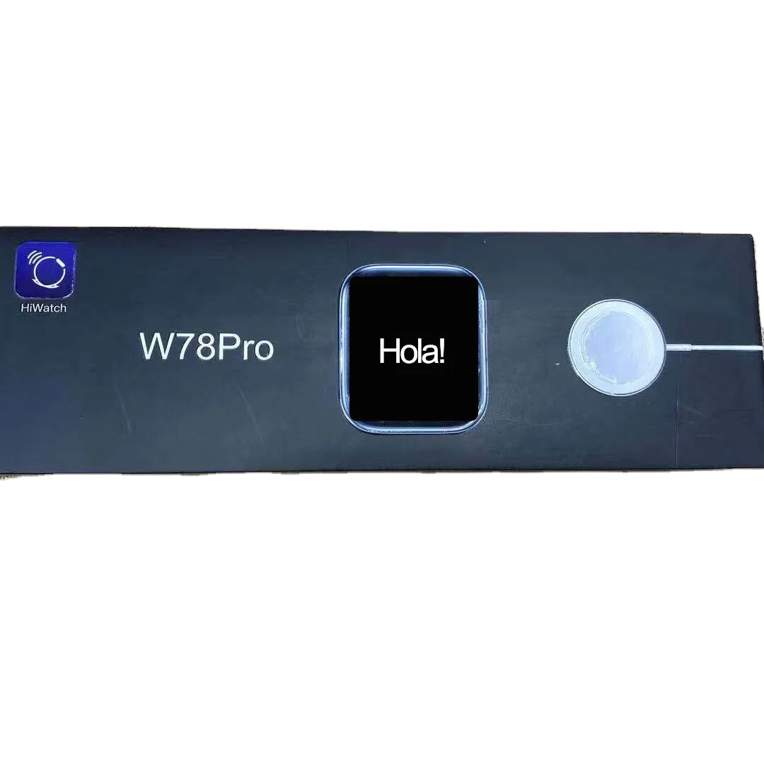 W78pro Smart Watch, Upgraded Hiwatch APP  BT Call Wireless Charging Heart Rate Blood Pressure Smartwatch for iOS Android