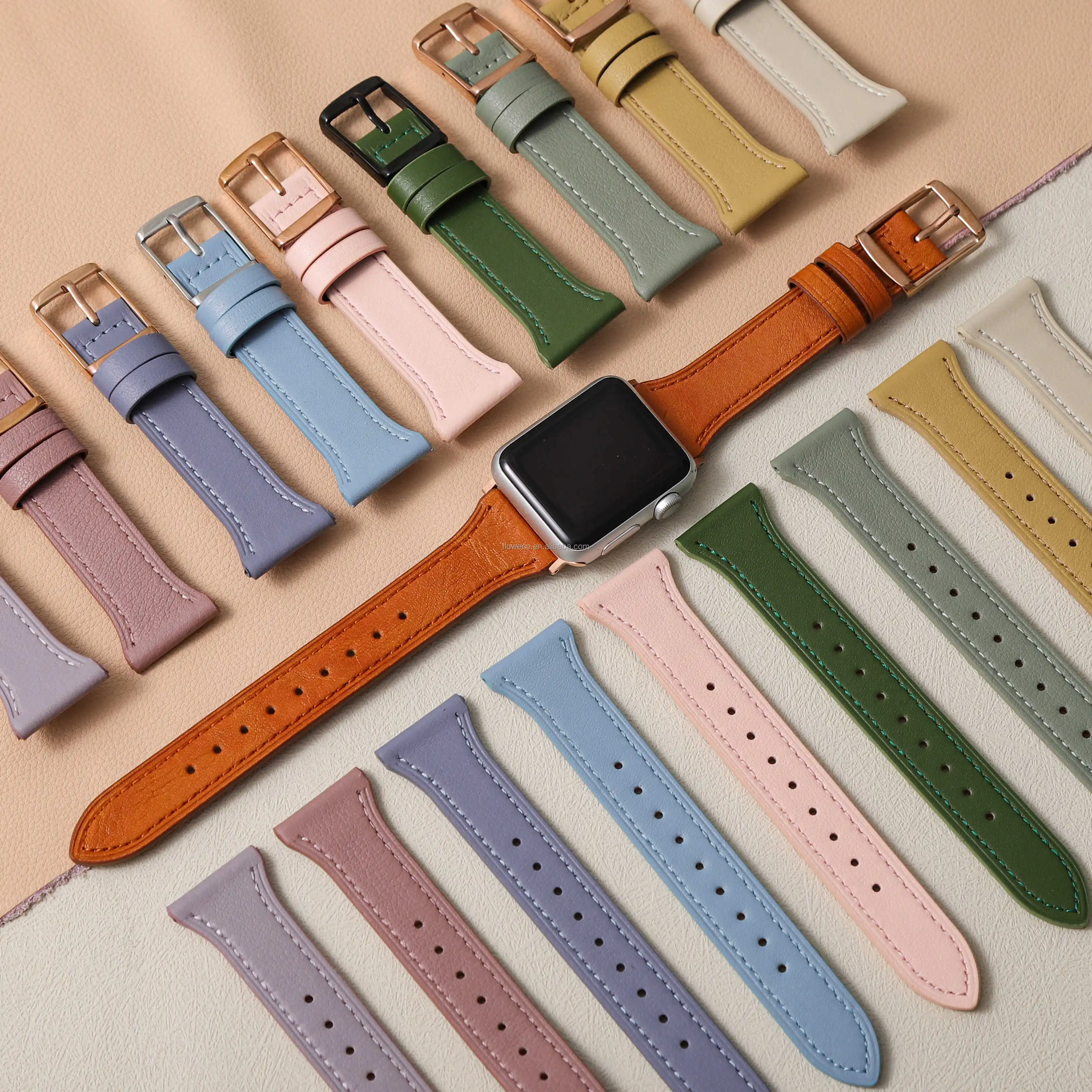 top grain thin Wristband Men Women slim Soft Vintage Genuine Italian Leather ultra 8 7 6 49mm 45mm 40mm 41 for Apple Watch Band