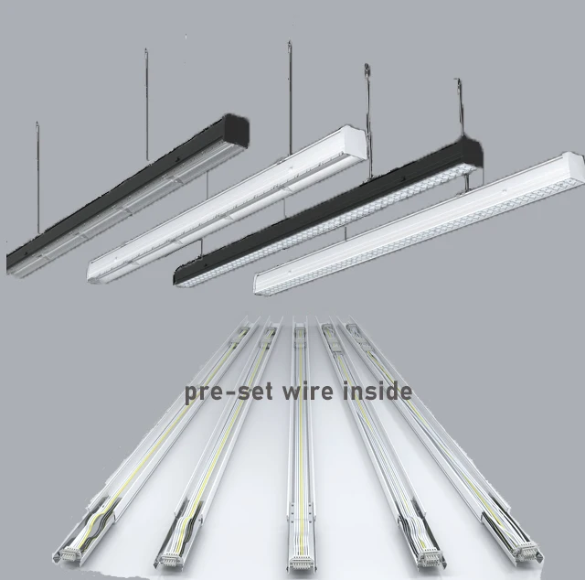High Quality Aluminum Waterproof 40w Led Pendant Linear Light Aluminum Trunking Rail Led Pendant Lighting Led Linear Light