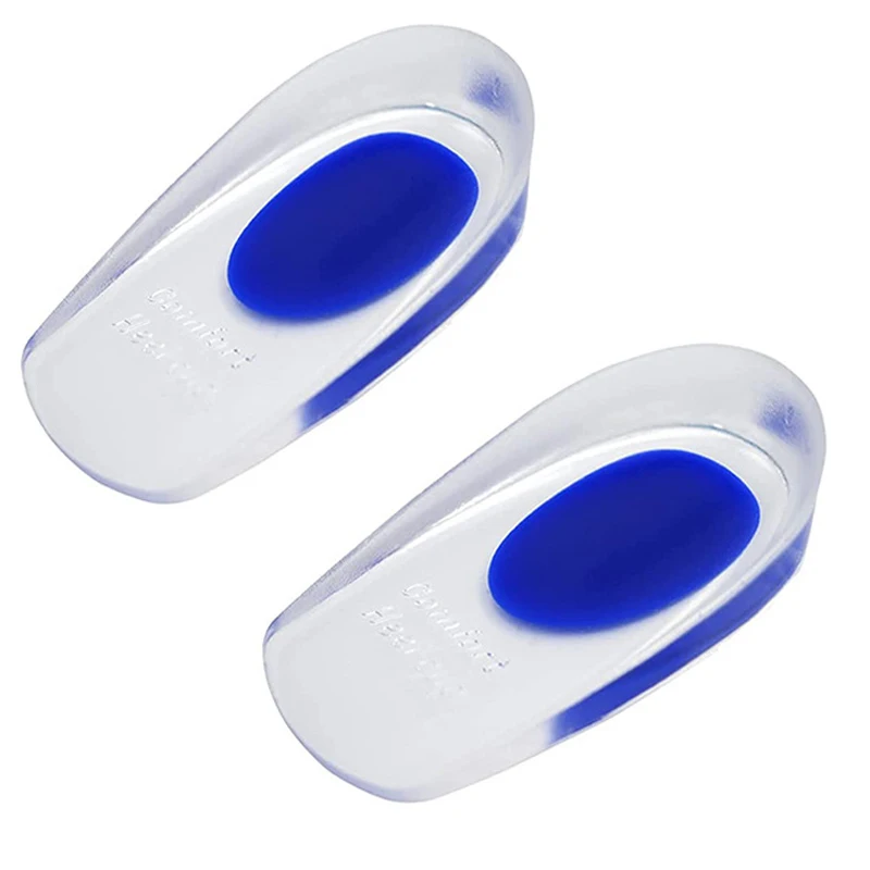 Transparent Silicone Heel Pad Half Size Shock Absorbing Insole Invisible Heightened Heel Cup PU Shoe Insoles